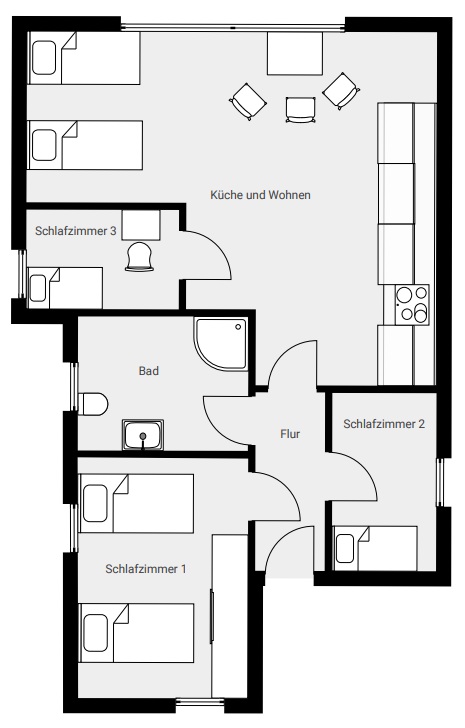 Monteurwohnung Ostercappeln – Wohnung im Dachgeschoss