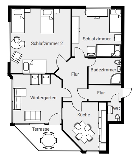 Monteurwohnung Ostercappeln – Wohnung im Erdgeschoss